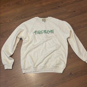 White Boston Graphic Sweater. Kiel James Patrick